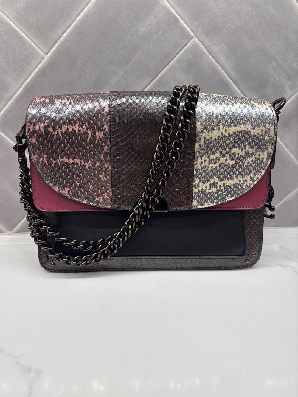 Coach Snakeskin Dreamer Shoulder Bag 75460
